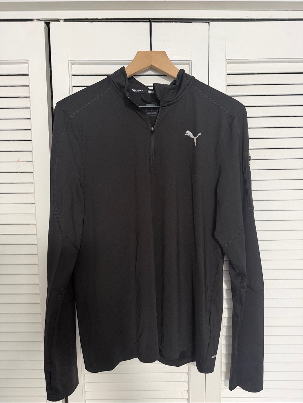 Puma Black Long-Sleeve 1/4 Zip Athletic Pullover